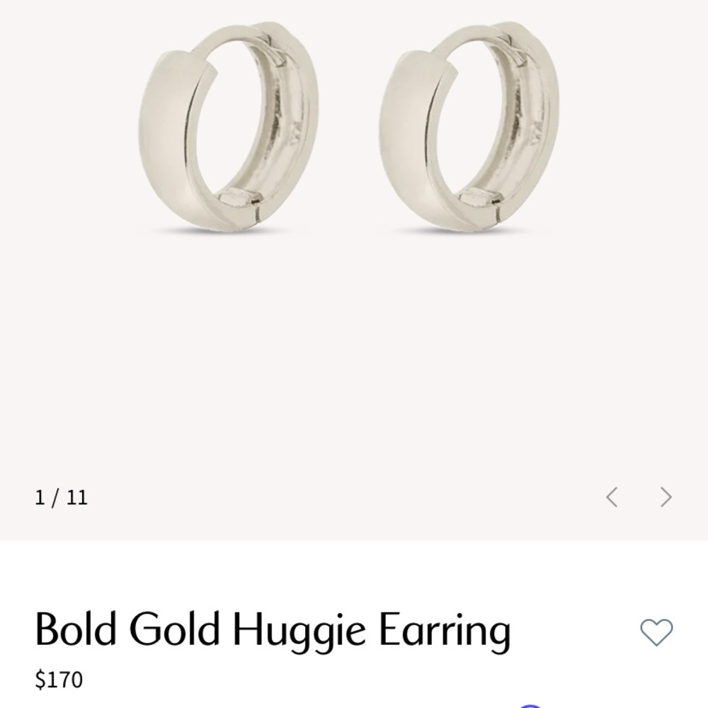 14k White Gold Bold Huggie Hoops